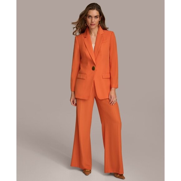 Donna Karan Women's One-Button Blazer Orange Size 6 MSRP $169 - Picture 4 of 5
